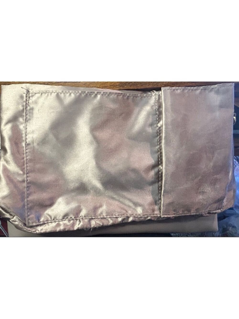 Women's JOY & IMAN Taupe Gold Crossbody Bag 12 x 8 x 1 - Picture 7 of 8